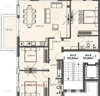Photo 3 — Four-room apartment in Simeonovo with parking spaces and elevator