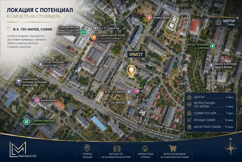 2-bedroom apartment in Sofiya, Slatina