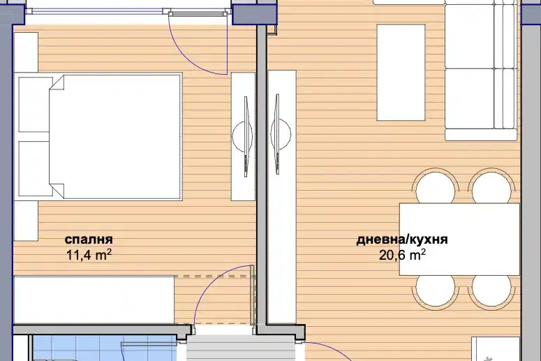 Two-room apartment in Studentski Grad with included basement