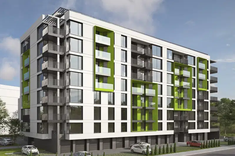 Two-room apartment in Tolstoy with parking space and elevator