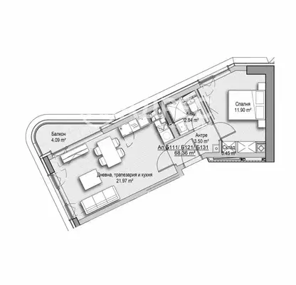 Photo 4 — Two-room apartment with terrace in Vitosha, Sofia