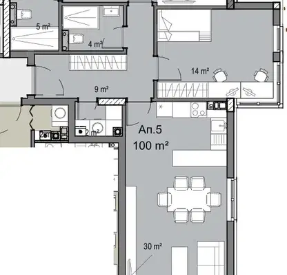 Снимка 4 — Тристаен апартамент с тераса в кв. Витоша, София