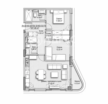 Photo 4 — Three-room apartment with balcony in Vitosha, Sofia