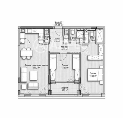 Photo 4 — Three-room apartment with panoramic view in Vitosha, Sofia