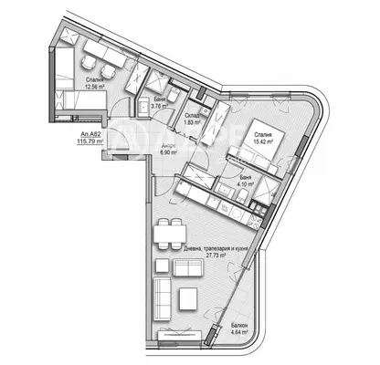Photo 4 — Three-room apartment with panoramic view in Vitosha, Sofia