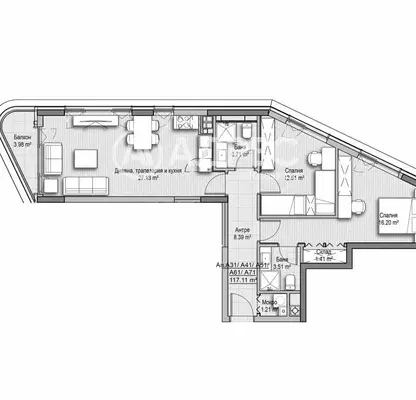 Photo 4 — Three-room apartment with terrace in Vitosha district, Sofia