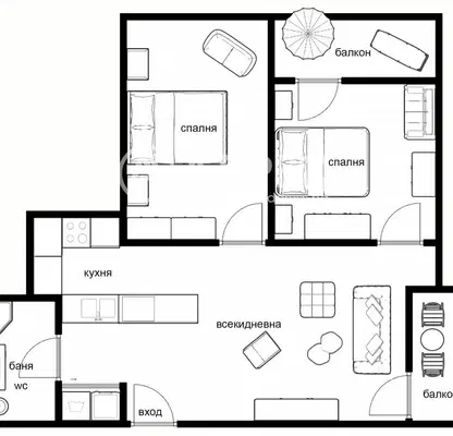 Photo 4 — Three-room apartment with two terraces in Vitosha district, Sofia