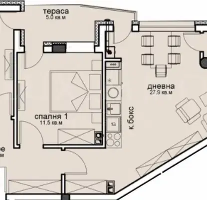 Снимка 2 — Тристаен апартамент с тераса в кв. Витоша, София