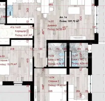 Снимка 2 — Тристаен апартамент 125 кв.м в кв. Витоша, София с тераса