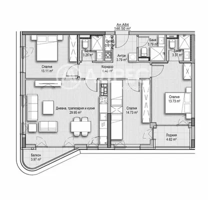 Photo 4 — Spacious 4-room apartment in Sofia, Vitosha with panoramic view
