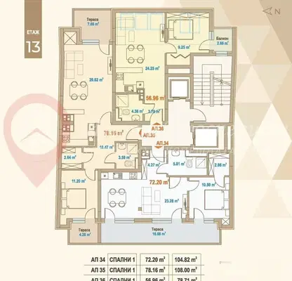 Снимка 5 — Двустаен апартамент 105 кв.м. в Зона Б-19, ground floor