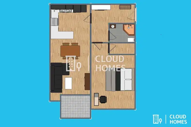 Two-room apartment with balcony in Zona B-5, Sofia