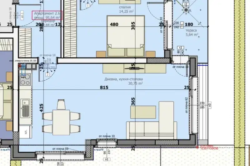 3-bedroom apartment in Stara Zagora, Centyr