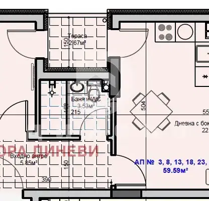 Снимка 3 — Двустаен апартамент в кв. Самара 1, Стара Загора с асансьор