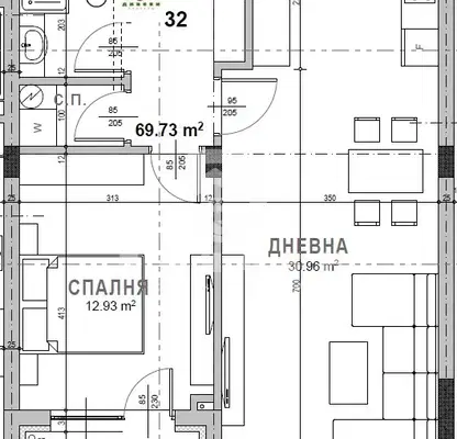 Снимка 3 — Двустаен апартамент в Самара 3, Стара Загора с асансьор