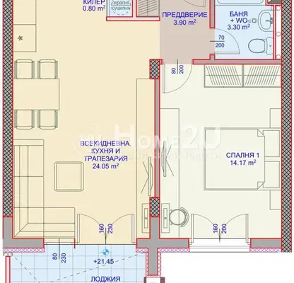 Photo 2 — Two-room apartment with sea view in Asparuhovo, Varna