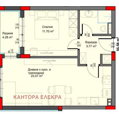 Снимка 5 — Двустаен апартамент с морска панорама в Аспарухово, Варна