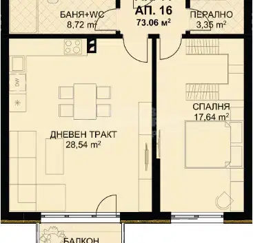 Снимка 3 — Тристаен апартамент в Бриз с паркомясто и асансьор