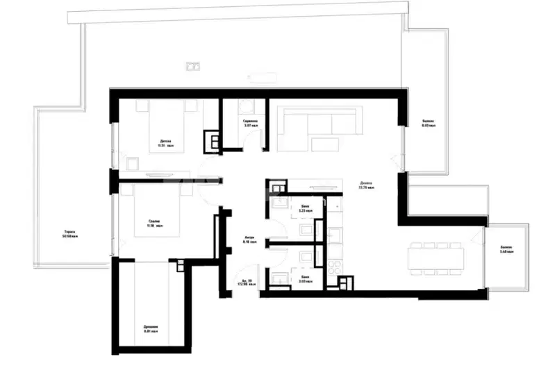 3-bedroom apartment in Varna, Centyr