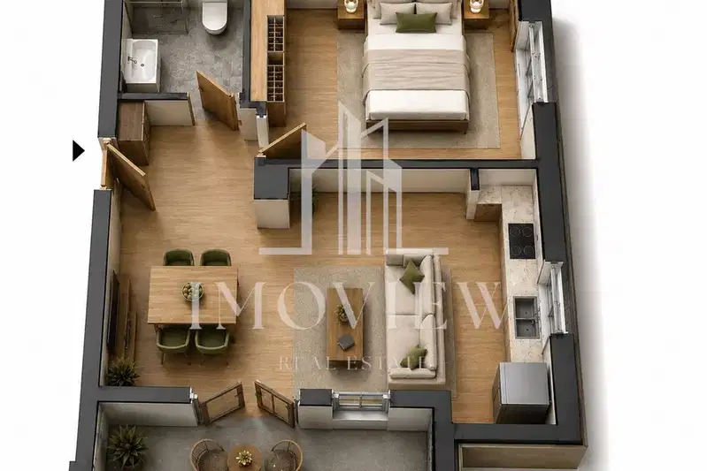 Two-room apartment in Galata with parking space and elevator
