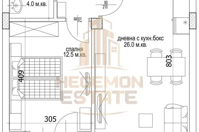 Two-room apartment with terrace in Kaisieva gradina, Varna