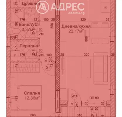 Снимка 4 — Двустаен апартамент с тераса в Левски 1, Варна