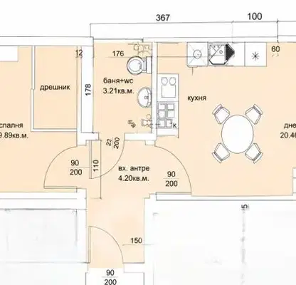 Photo 4 — Two-room apartment in Levski, Varna with loggia