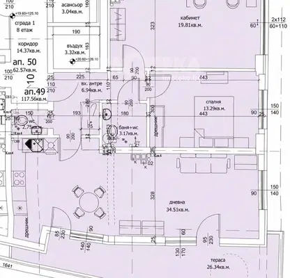 Photo 4 — Three-room apartment with terrace and sea view in Levski 1, Varna