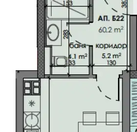 Снимка 2 — Двустаен апартамент в м-т Акчелар, Варна с асансьор