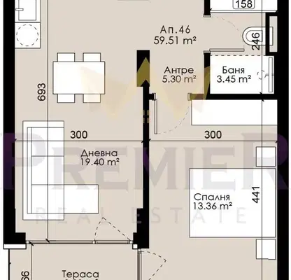 Photo 2 — Two-room apartment with panoramic view in Troshevo, Varna