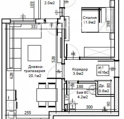 Photo 4 — Two-room apartment in Zavod Druzhba, Varna with balcony