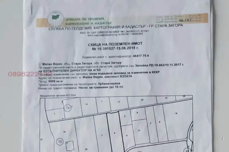 Парцел в Стара Загора, с. Малка Верея