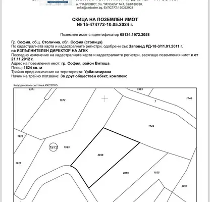 Photo 4 — Plot in Sofia, Simeonovo - Dragalevci