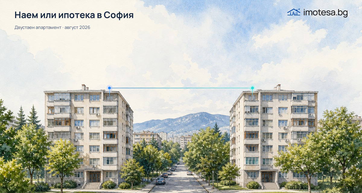 Наем или ипотека в София: сравнение за август 2026