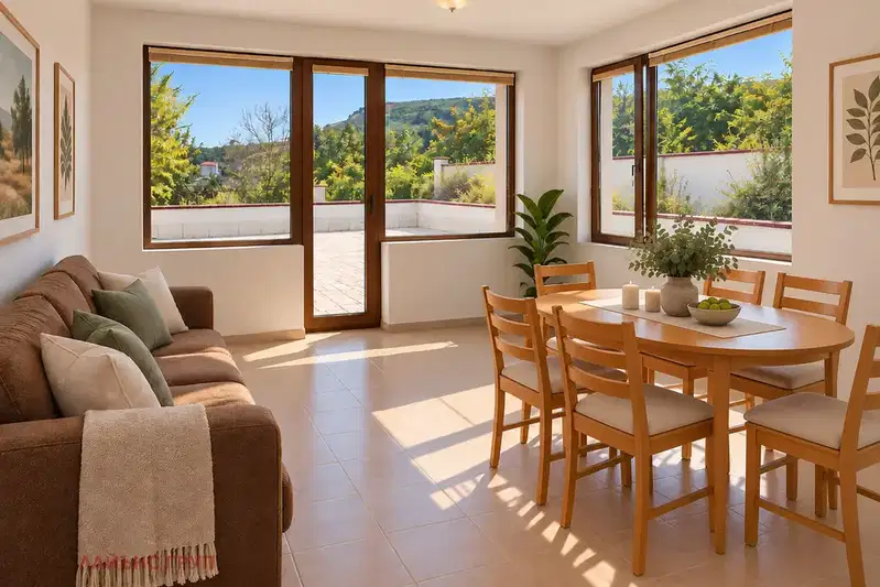 Three-room apartment with yard and pool in Balchik