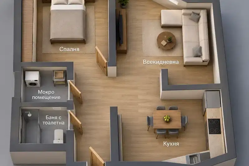 Two-room apartment in Byalata Visota, Blagoevgrad, top floor