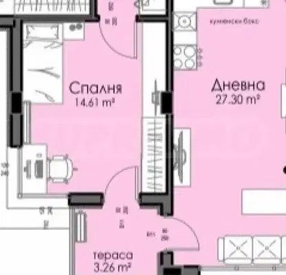 Снимка 2 — Тристаен апартамент с тераса в Изгрев, Бургас