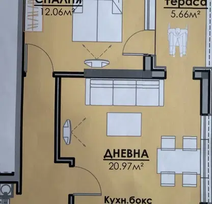 Снимка 3 — Двустаен апартамент в Бургас, Мадика с тераса