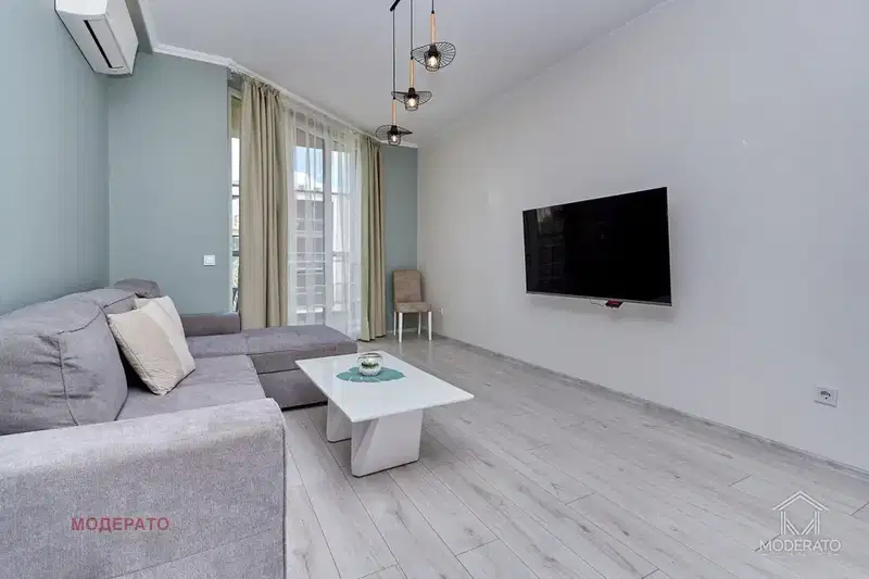 Three-room apartment with partial sea view in Sarafovo, Burgas