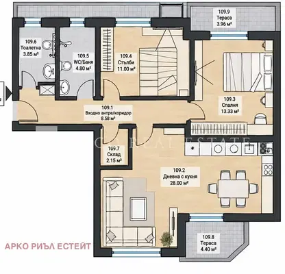 Photo 4 — Spacious 3-room apartment in Elin Pelin with two terraces