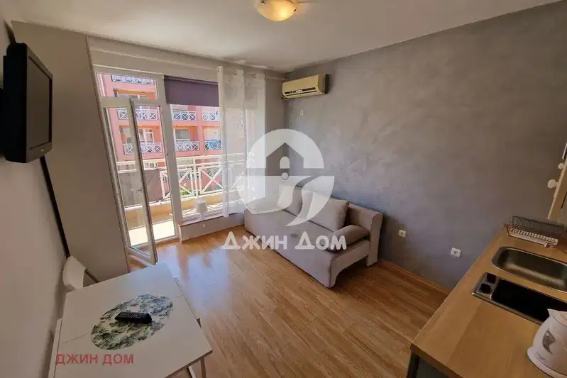 One-room apartment in Sunny Beach with terrace and pool