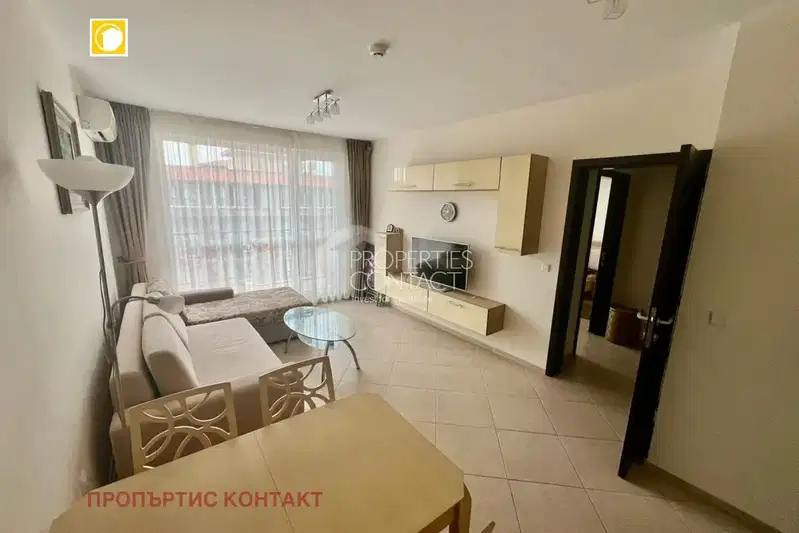 Two-room apartment in Sunny Beach with terrace in gated complex