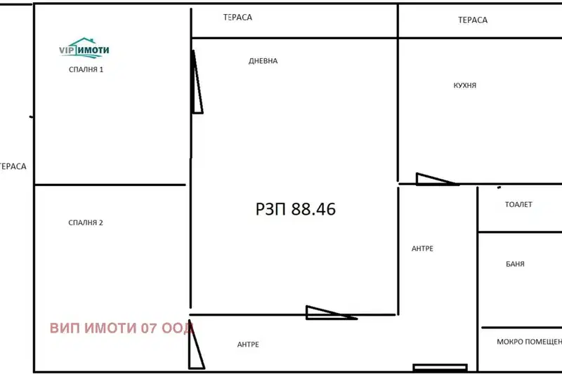 3-bedroom apartment in Lovech, Shirok Centyr