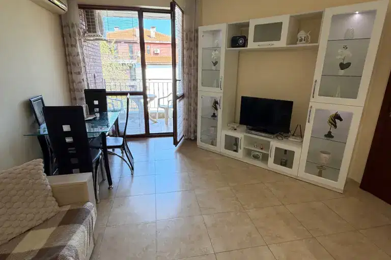 Three-room apartment in Nesebar with terrace near Aurelia beach