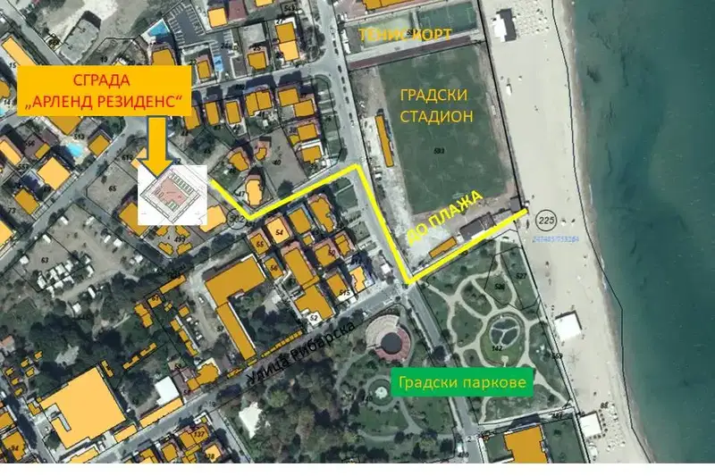 Two-room apartment in Obzor 150m from the beach