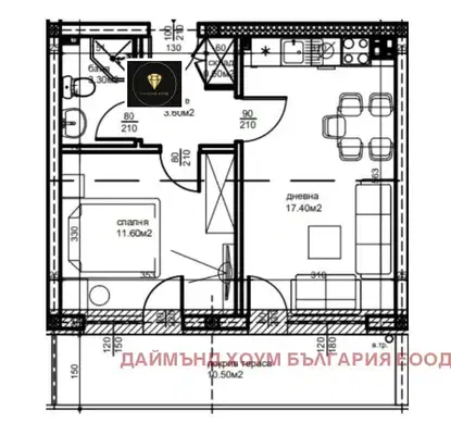 Снимка 2 — Двустаен апартамент с тераса в Беломорски, Пловдив