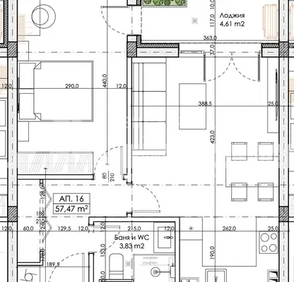 Photo 3 — Two-room apartment in Belomorski, Plovdiv with modern building
