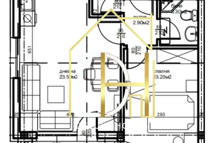 Two-room apartment in Belomorski, Plovdiv with terrace