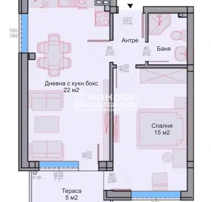 Снимка 2 — Двустаен апартамент с тераса в Беломорски, Пловдив
