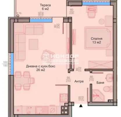 Снимка 2 — Двустаен апартамент в Беломорски, Пловдив с тераса